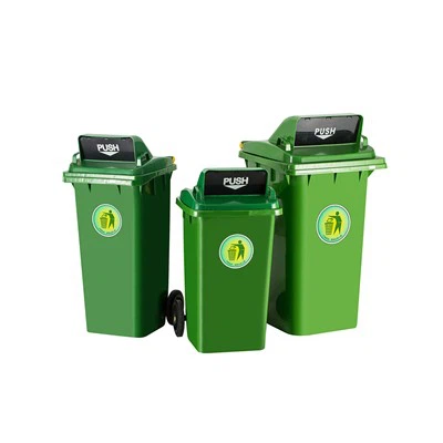 व्हील्ड डिस्पोजल पुश फ्लैप लिड के साथ हो सकता है